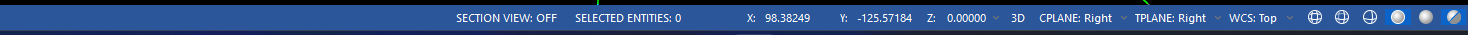 Mastercam Status Bar